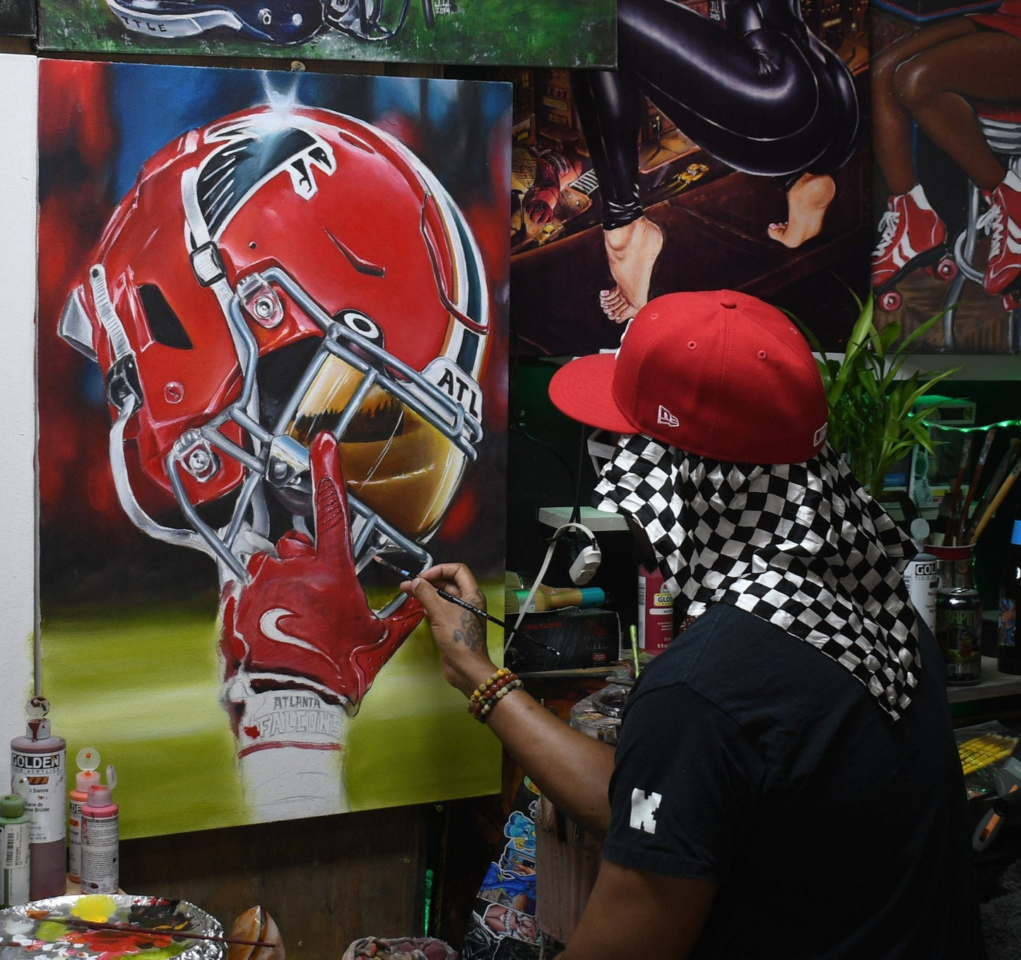 LIONS 2024 Painting sports Canvas Print Artwork helmet Nfl American Football