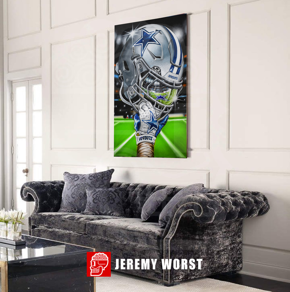 Cowboys 2024 Original Painting by Jeremy Worst sports Canvas Print Artwork helmet Nfl Football