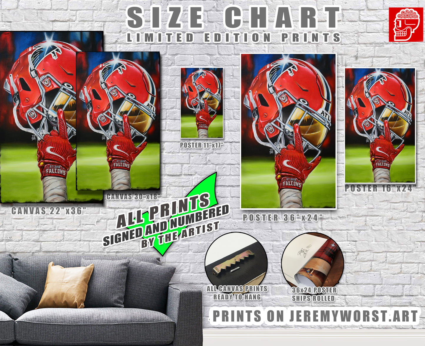 Saints by Jeremy Worst New Orleans Artwork Wall Art Poster Canvas NFL