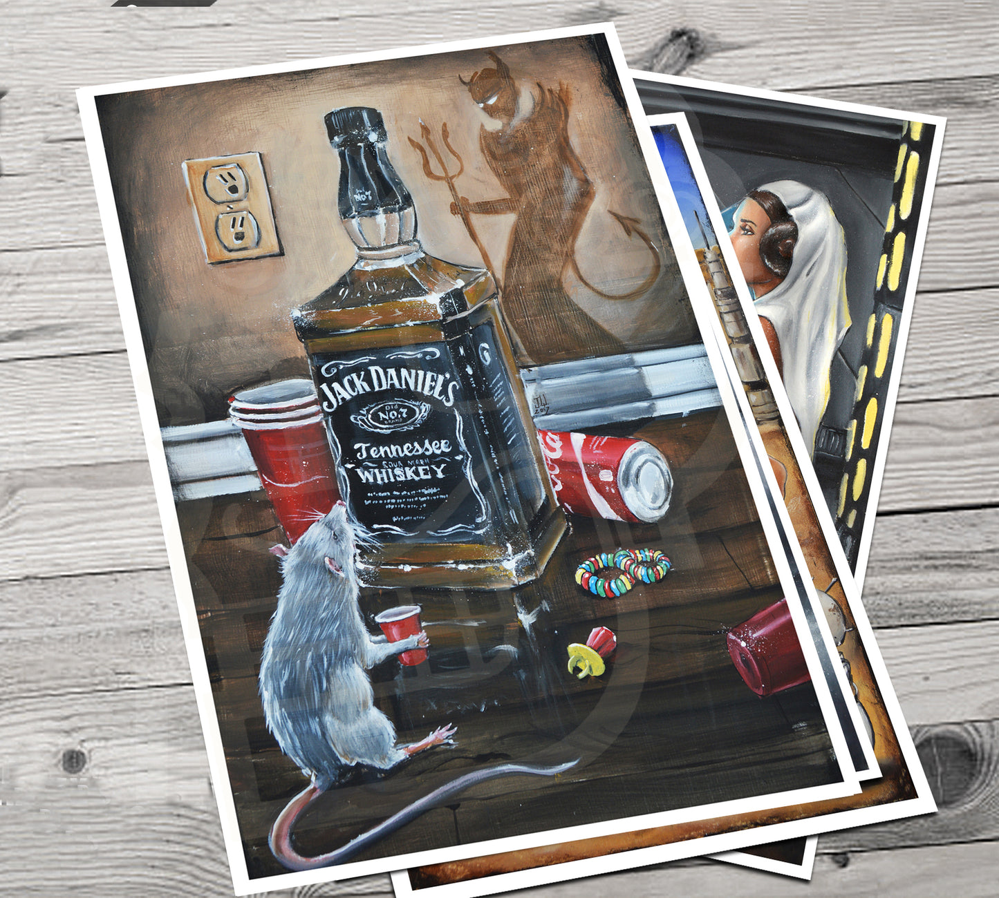 JEREMY WORST Devil's Choice Jack Whiskey Poster Canvas Wall alcohol Art Painting