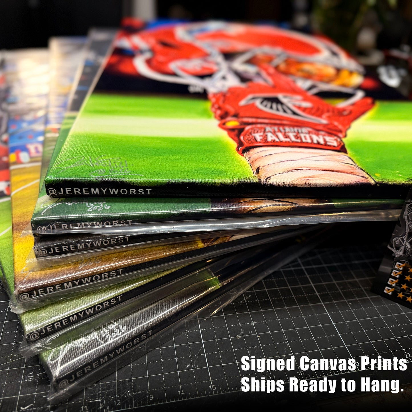 PRE-ORDER Cards by Jeremy Worst 2026 Sports Football Canvas Print Artwork helmet Nfl Football