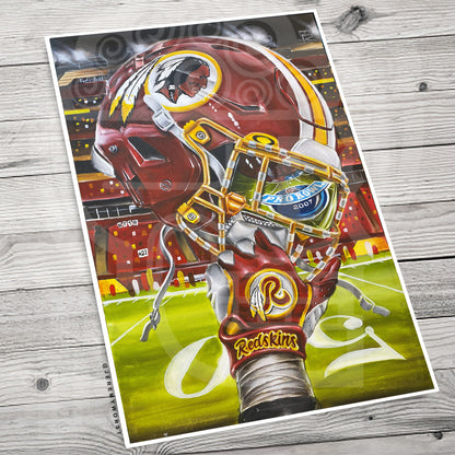 Washington Football Painting by Jeremy Worst 2025 Washington Sports Football Canvas Print Artwork helmet Nfl Football