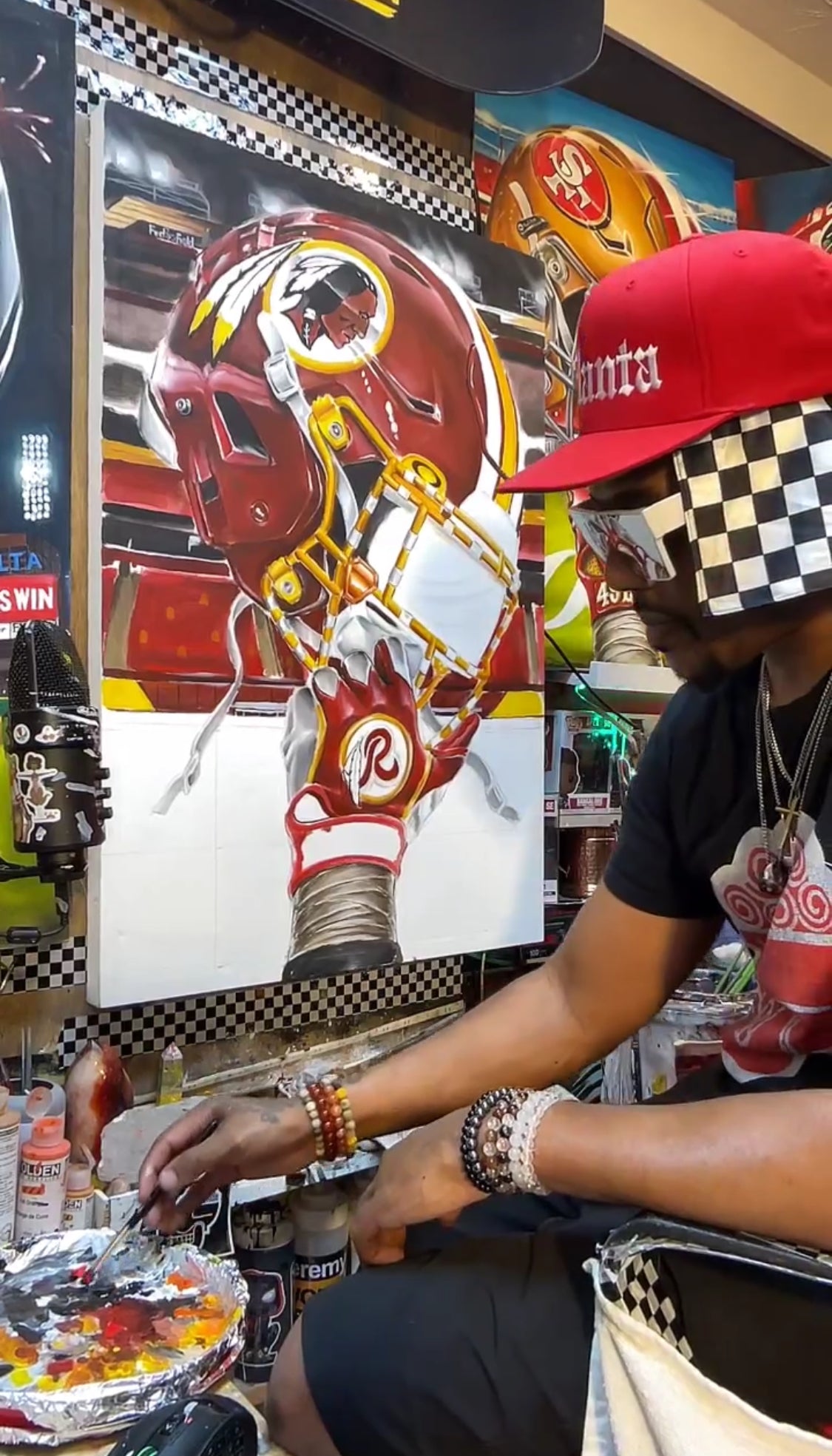 Washington Football Painting by Jeremy Worst 2025 Washington Sports Football Canvas Print Artwork helmet Nfl Football