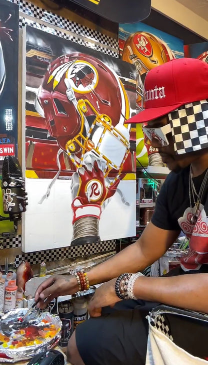 Washington Football Painting by Jeremy Worst 2025 Washington Sports Football Canvas Print Artwork helmet Nfl Football