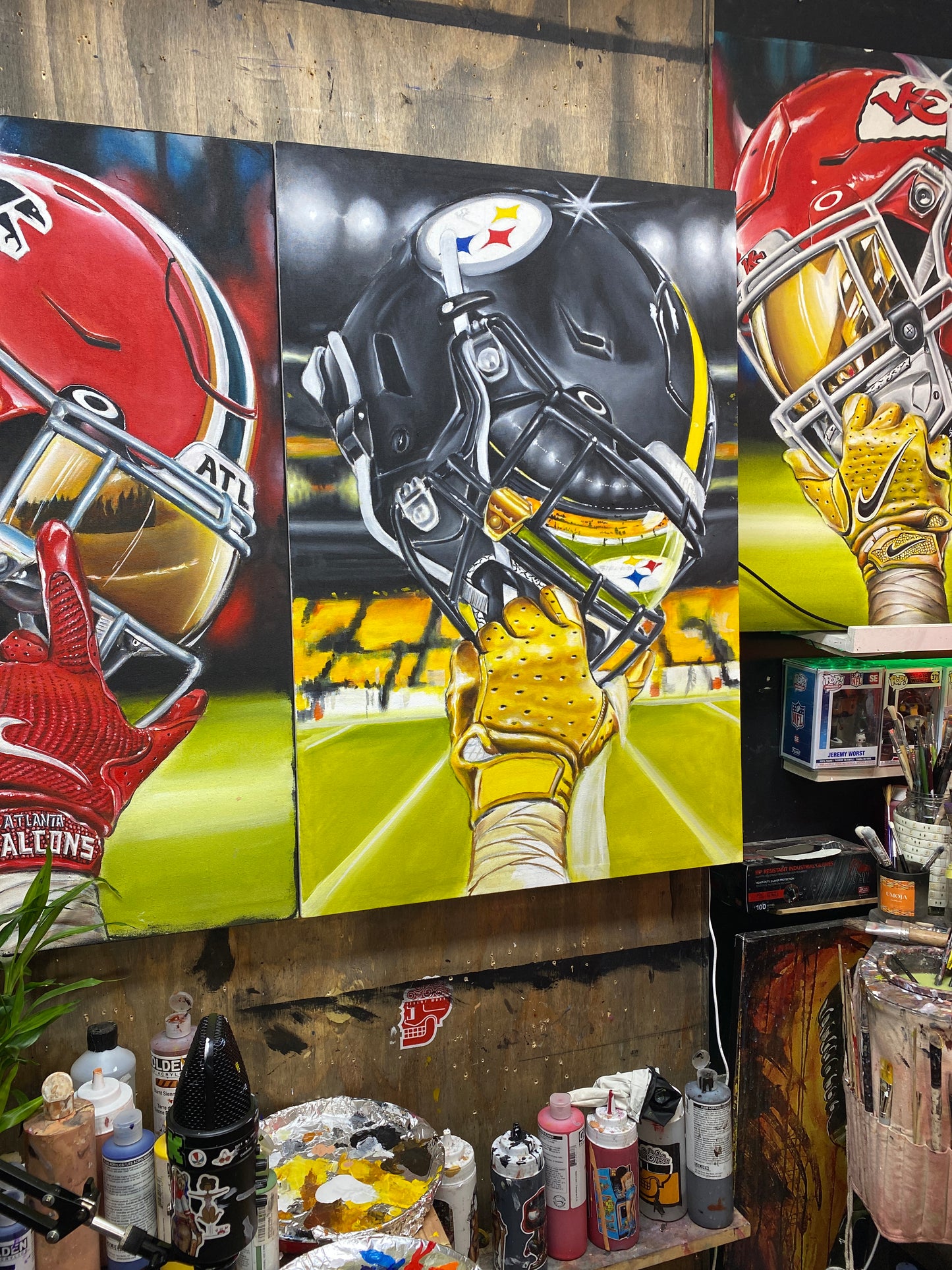 Steeler Nation 2024 Painting sports Canvas Print Artwork helmet Nfl Football