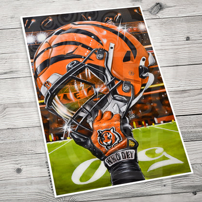Benggals Painting sports Canvas Print Artwork helmet Nfl Football sports