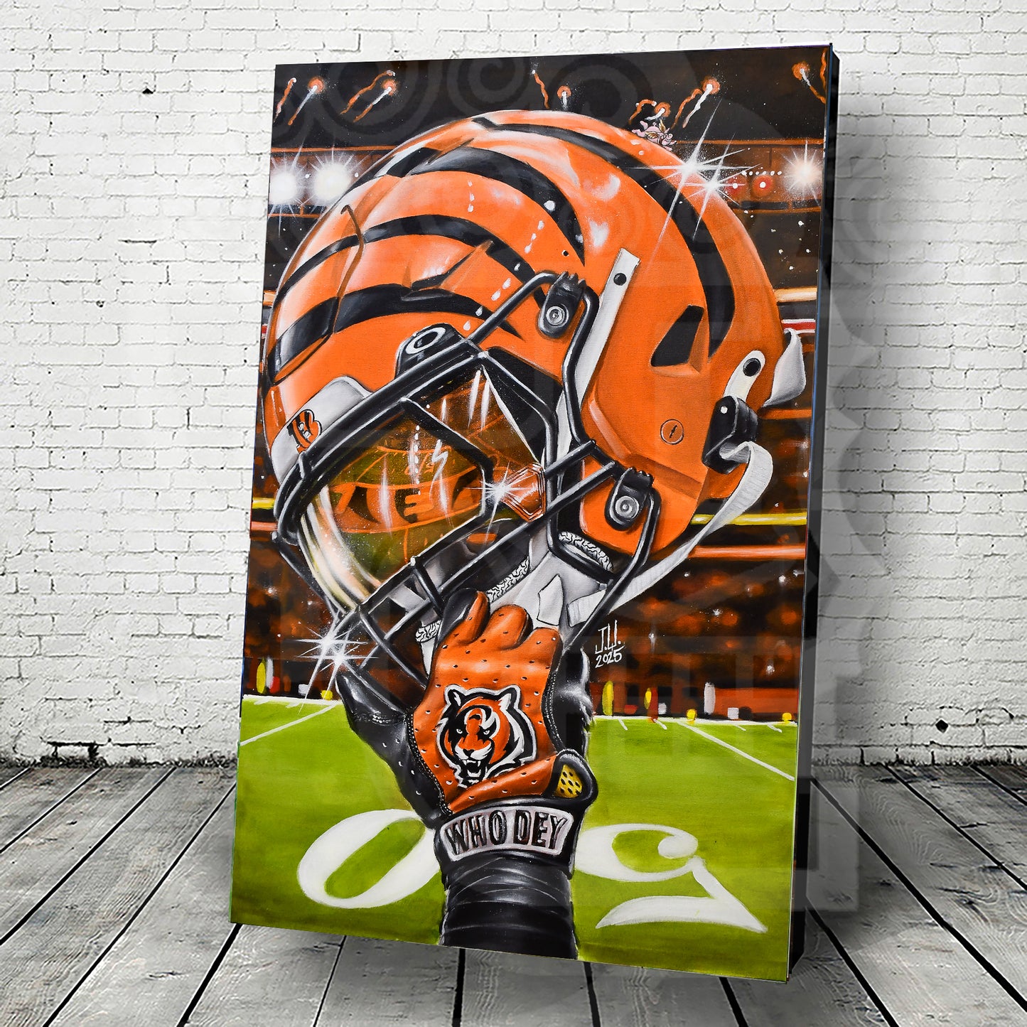 Benggals Painting sports Canvas Print Artwork helmet Nfl Football sports