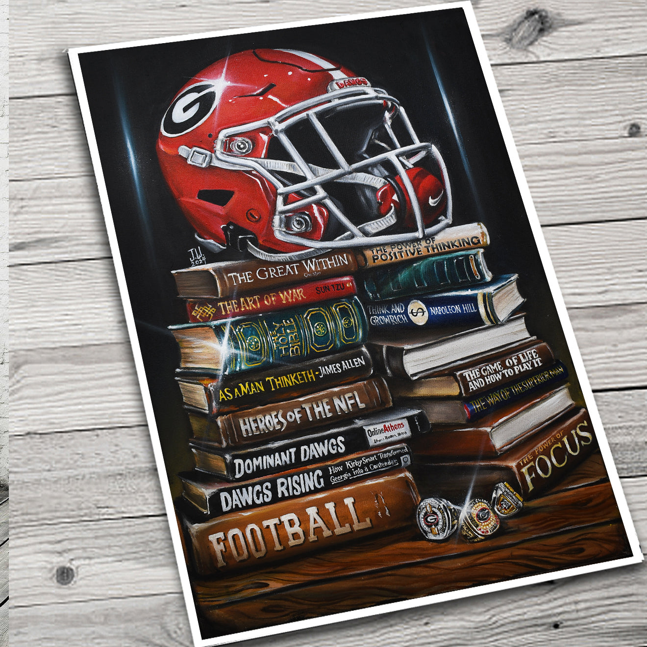 Go Dawgs Georgia Bulldogs 2024 Acrylic Painting sports Canvas Print Artwork helmet sec College football Wall Decor