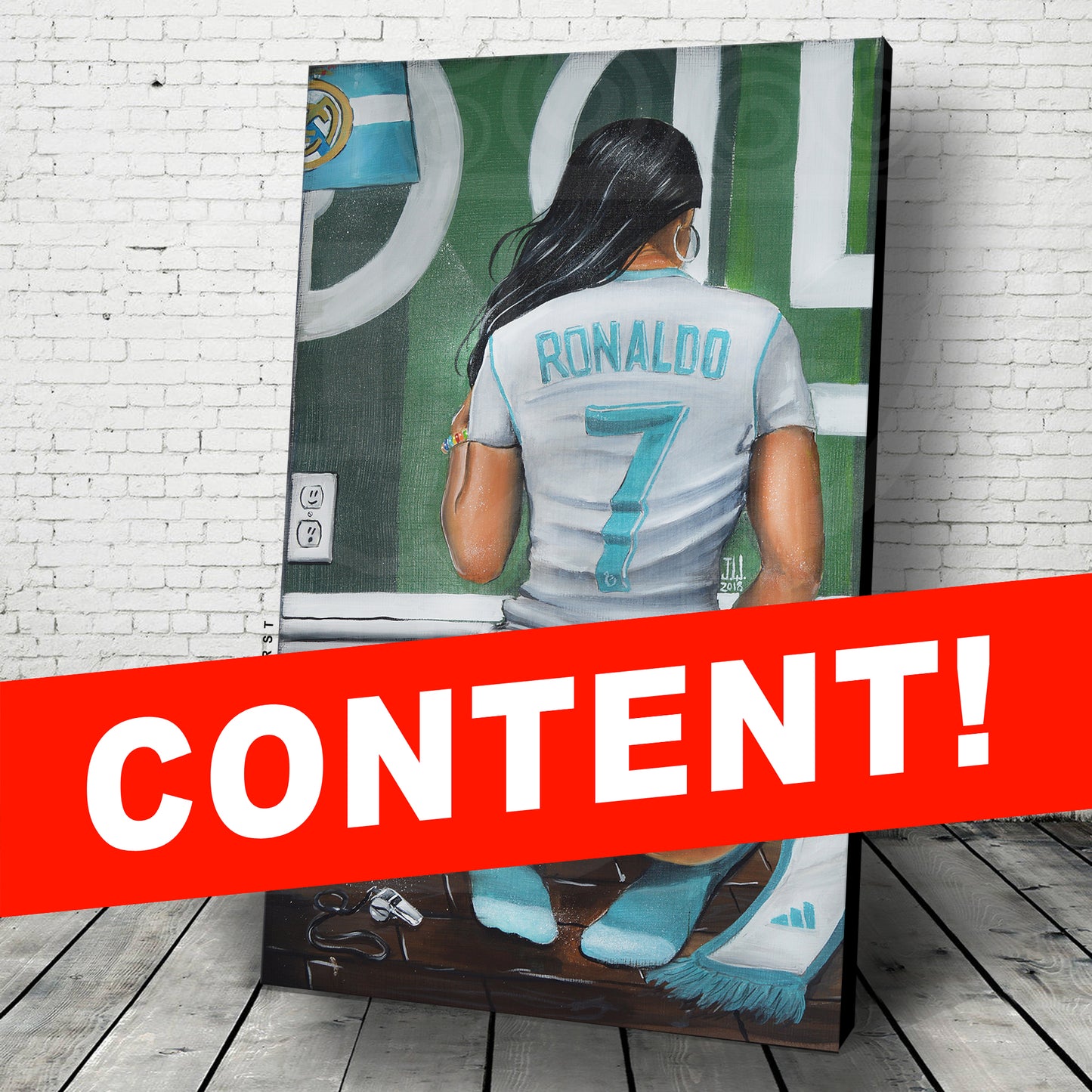JEREMY WORST Ronaldo Original Artwork Signed Fine Art hot sexy woman soccer messi portugal real madrid world cup xvideo  nsfw jewelry