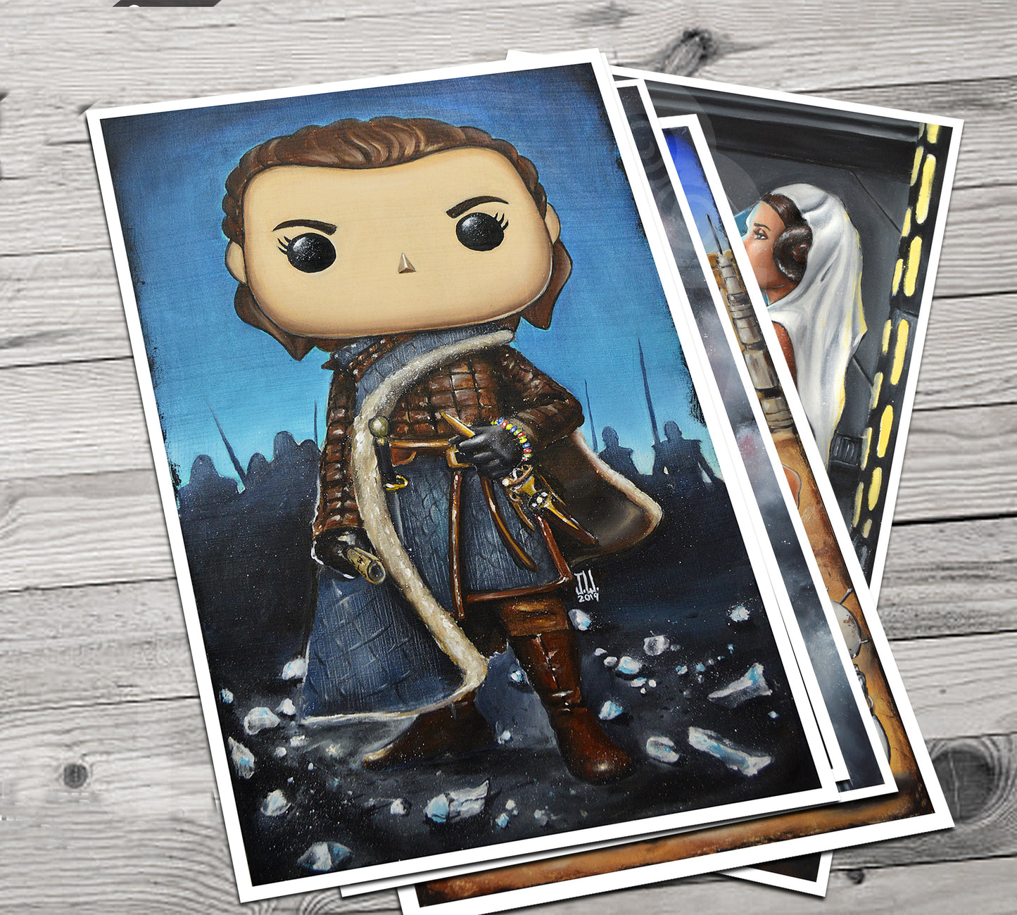 ARYA POP STARK Jeremy Worst Game of Thrones art painting fan art night king needle original funko got hentai custom customize dagger cosplay