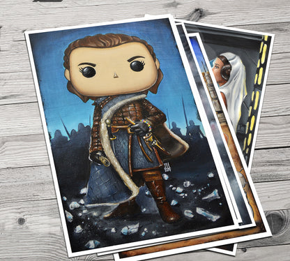 ARYA POP STARK Jeremy Worst Game of Thrones art painting fan art night king needle original funko got hentai custom customize dagger cosplay