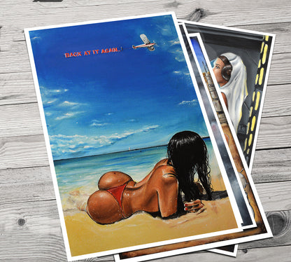 JEREMY WORST Back at it Again Artwork Signed Print poster Beach
