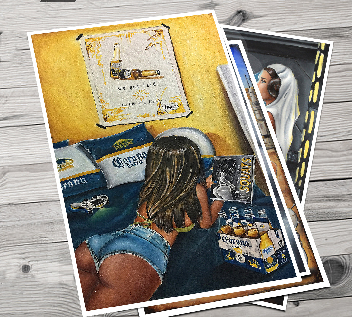 JEREMY WORST Corona ad hair sexy Canvas Prints Posters booty sexy bottle beer art artwork 1 anime