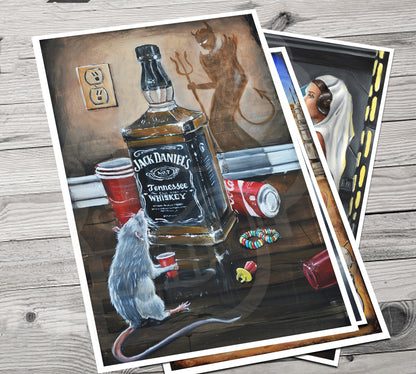 JEREMY WORST Devil's Choice Jack Whiskey Poster Canvas Wall alcohol Art Painting