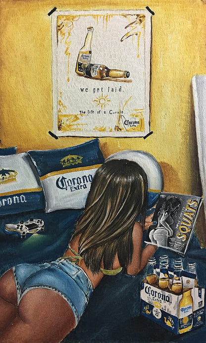 JEREMY WORST Corona ad hair sexy Canvas Prints Posters booty sexy bottle beer art artwork 1 anime