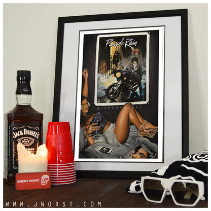 JEREMY WORST Purple Rain Acrylic Painting Canvas Print Prince