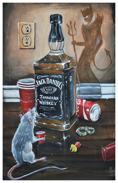 JEREMY WORST Devil's Choice Jack Whiskey Poster Canvas Wall alcohol Art Painting