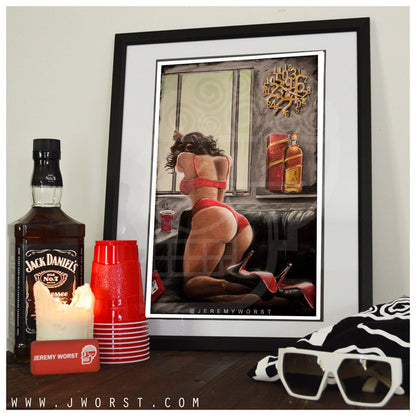 JEREMY WORST On Sight Johnnie Walker Red Label Whiskey Canvas Wall Art Print