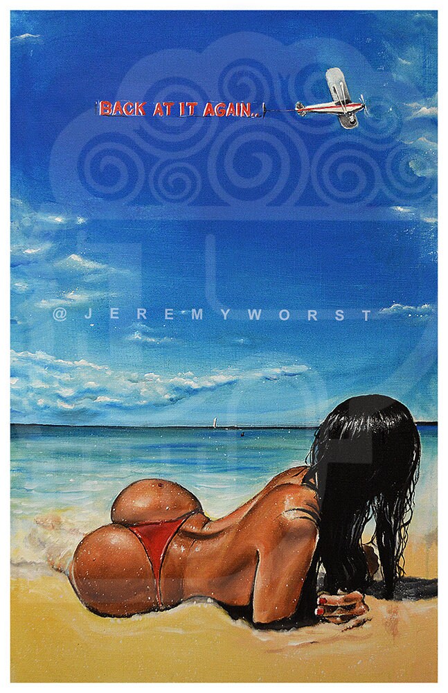 JEREMY WORST Back at it Again Artwork Signed Print poster Beach