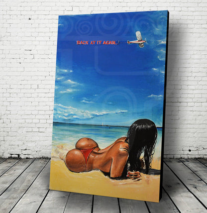 JEREMY WORST Back at it Again Artwork Signed Print poster Beach
