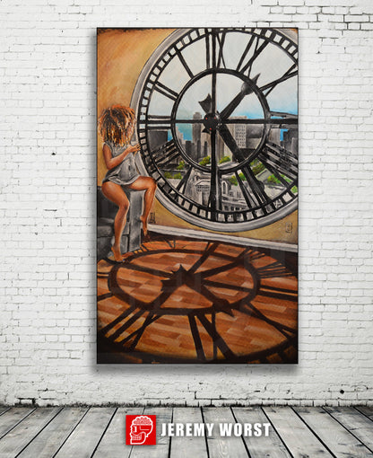 JEREMY WORST Only Time Will Tell Coffee Sexy girl Artwork Fine Art Print