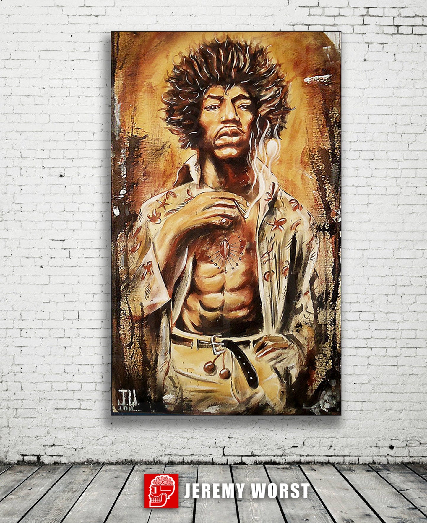 JEREMY WORST Jimi Hendrix 2011 Canvas print  anime art painting