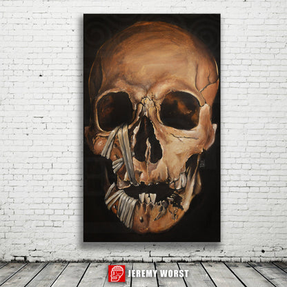 JEREMY WORST Skull 2015 Canvas print skulls zombie painting Artwork Signed large poster dark Gothic grunge creepy