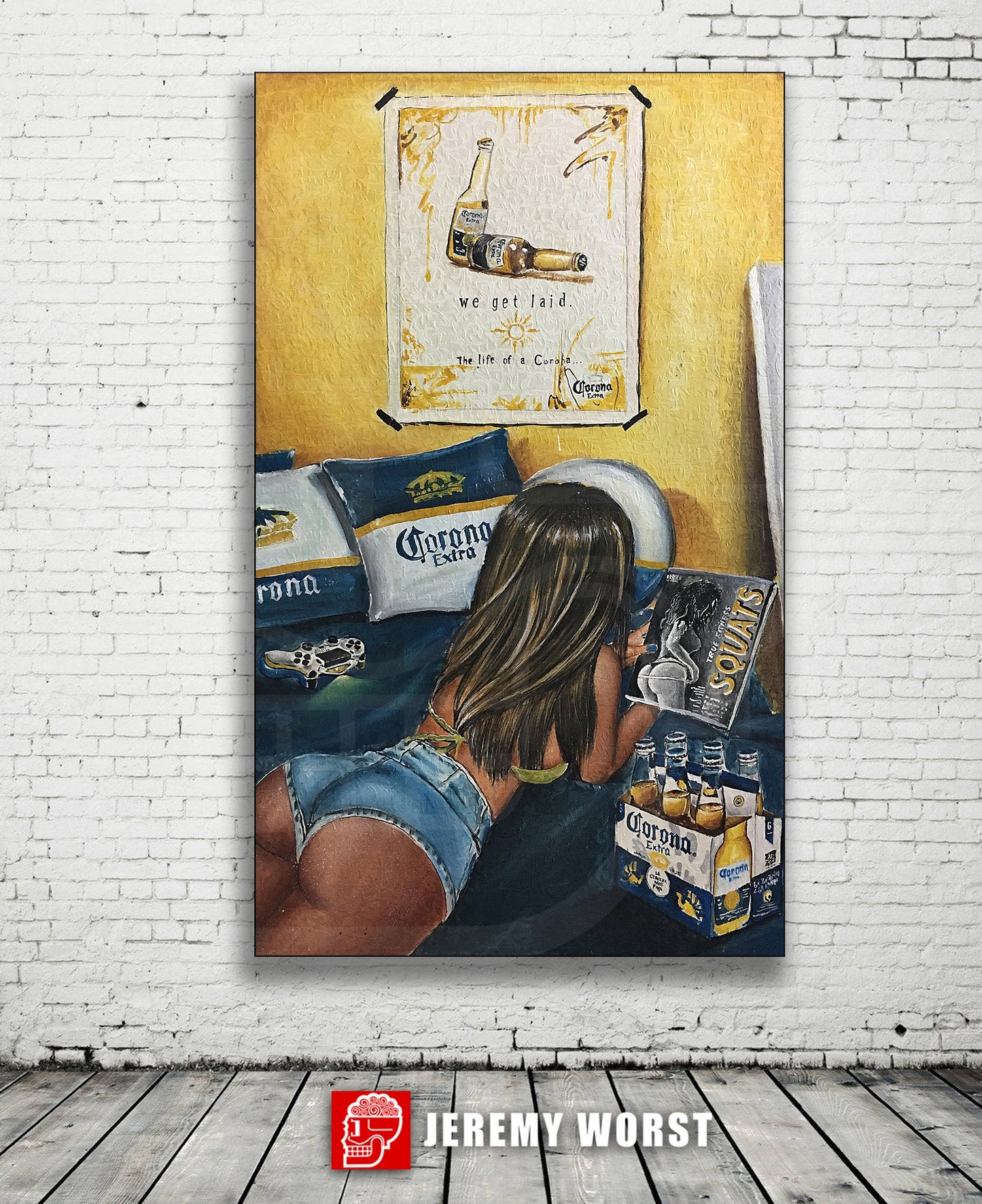 JEREMY WORST Corona ad hair sexy Canvas Prints Posters booty sexy bottle beer art artwork 1 anime