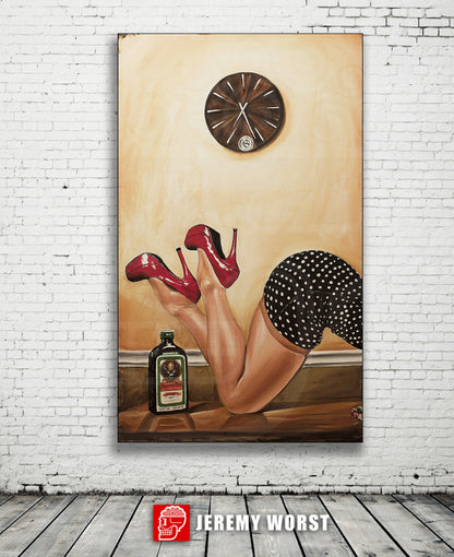 JEREMY WORST Jager Time Sexy painting lady skirt dress polka dot