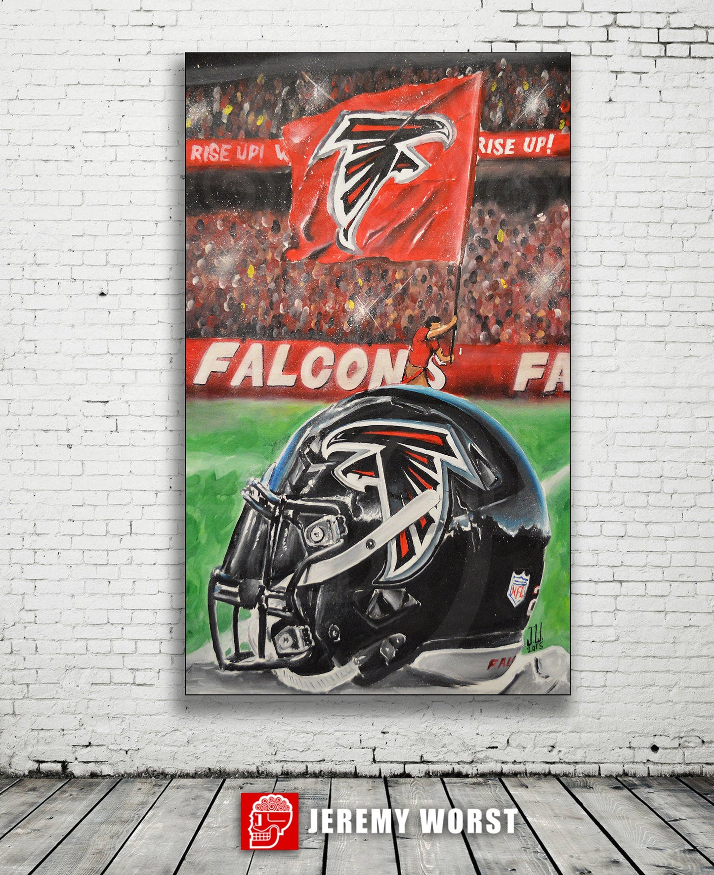 JEREMY WORST Atlanta Rise up Helmet Artwork Signed Print