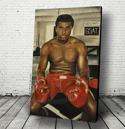 JEREMY WORST GOAT Muhammad Ali Original Art Signed canvas Original Print boxing boxer