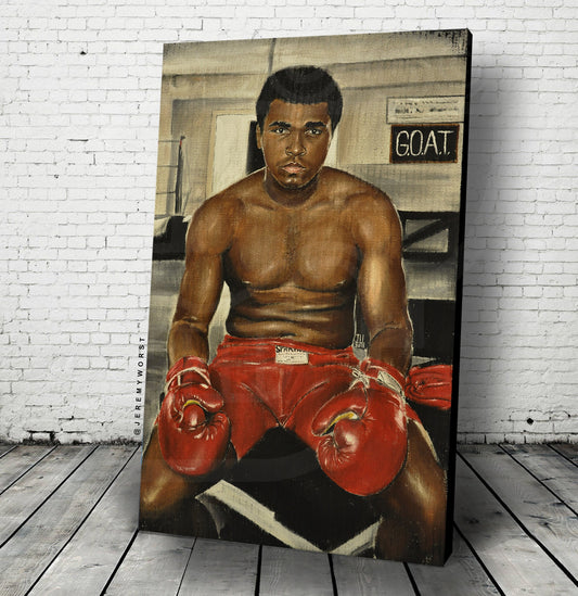 JEREMY WORST GOAT Muhammad Ali Original Art Signed canvas Original Print boxing boxer