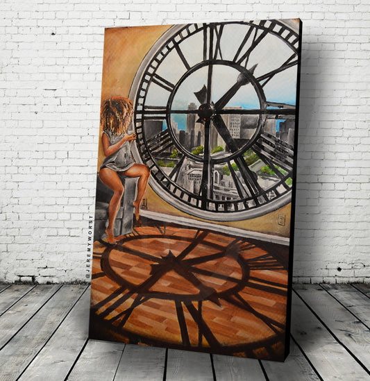 JEREMY WORST Only Time Will Tell Coffee Sexy girl Artwork Fine Art Print