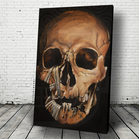 JEREMY WORST Skull 2015 Canvas print skulls zombie painting Artwork Signed large poster dark Gothic grunge creepy