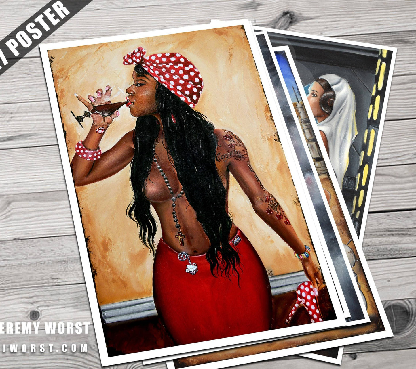 JEREMY WORST Conjure African Nubian queen Drinking wine Whiskey bourbon