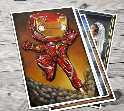 I am IRON POP MAN Jeremy Worst tony start avengers marvel comics painting fan art armor suit red gold original custom  anime f anime