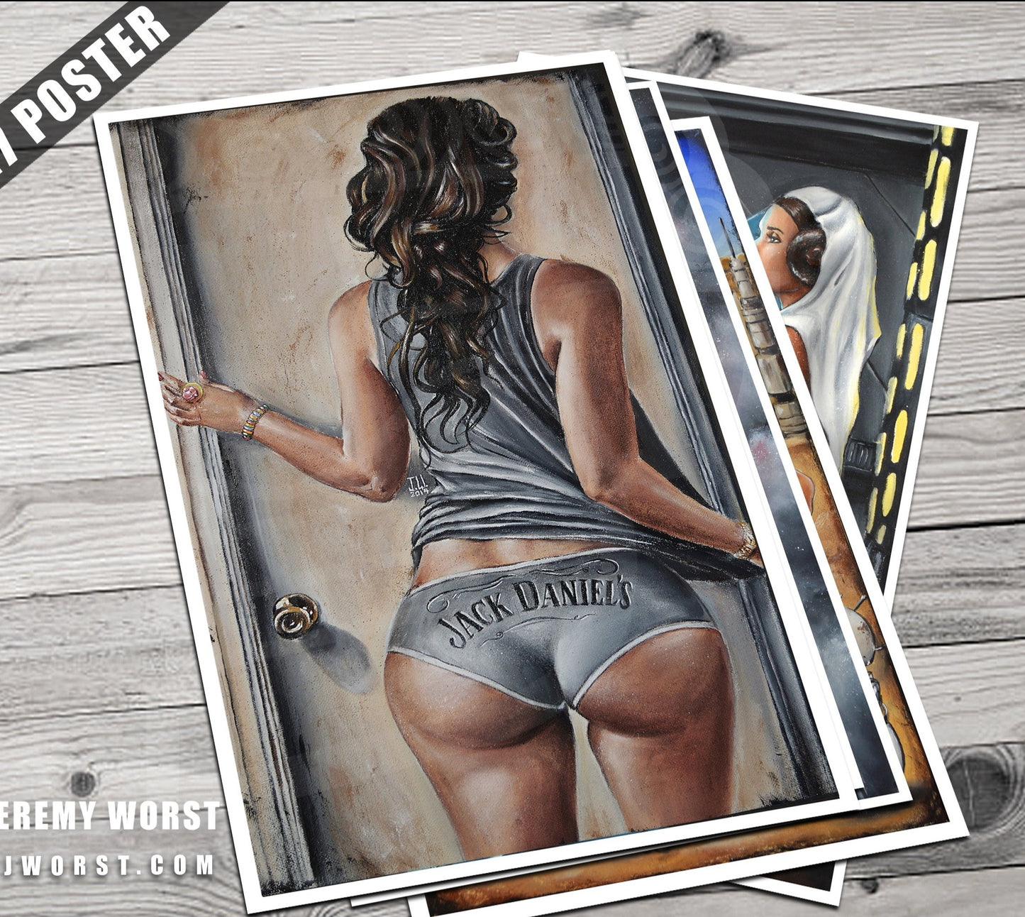 JEREMY WORST Open Up Artwork Signed Print poster Nudes NSFW girl booty boobs panties tshirt long hair legs butt anime nsfw sticker