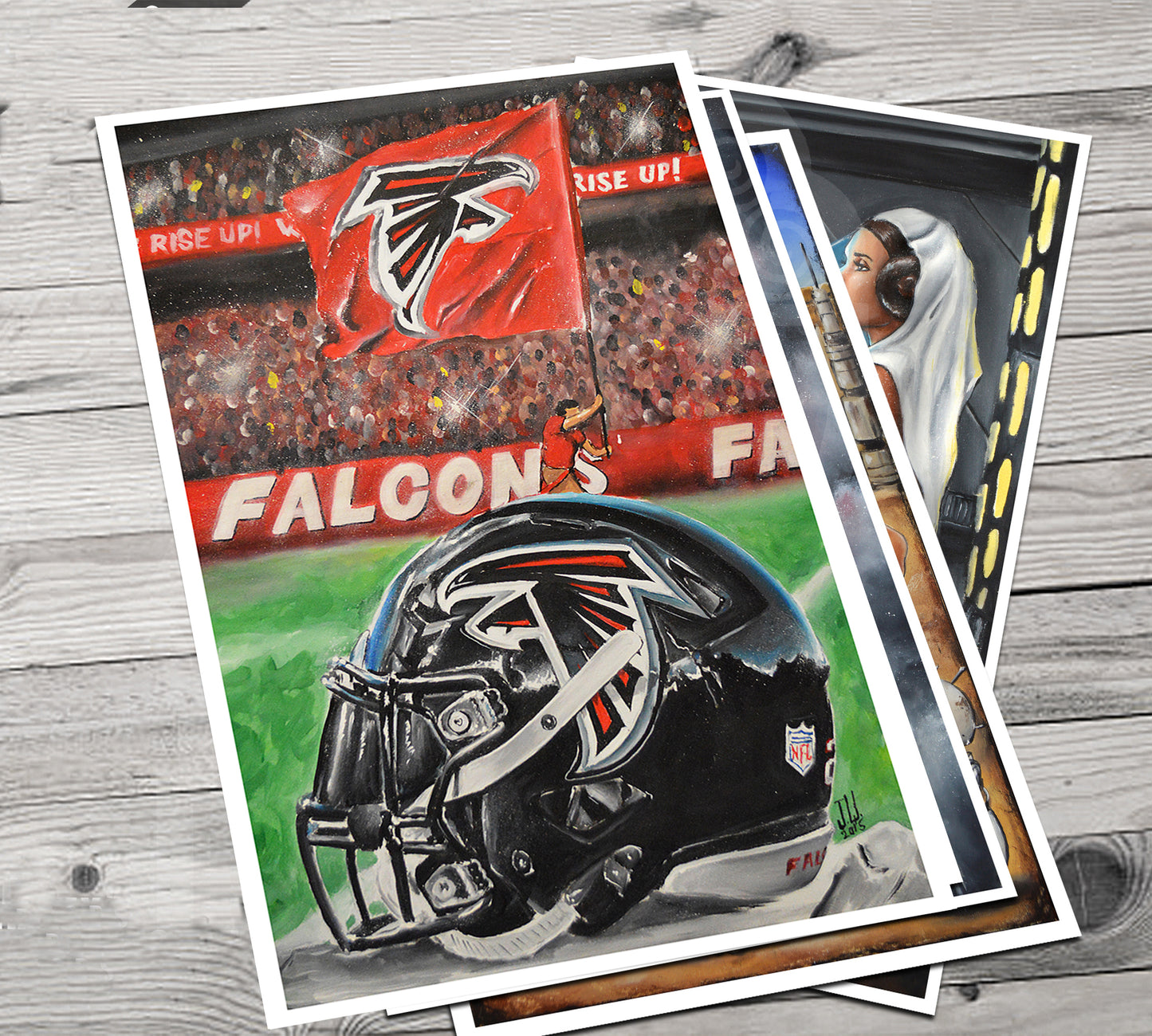 JEREMY WORST Atlanta Rise up Helmet Artwork Signed Print