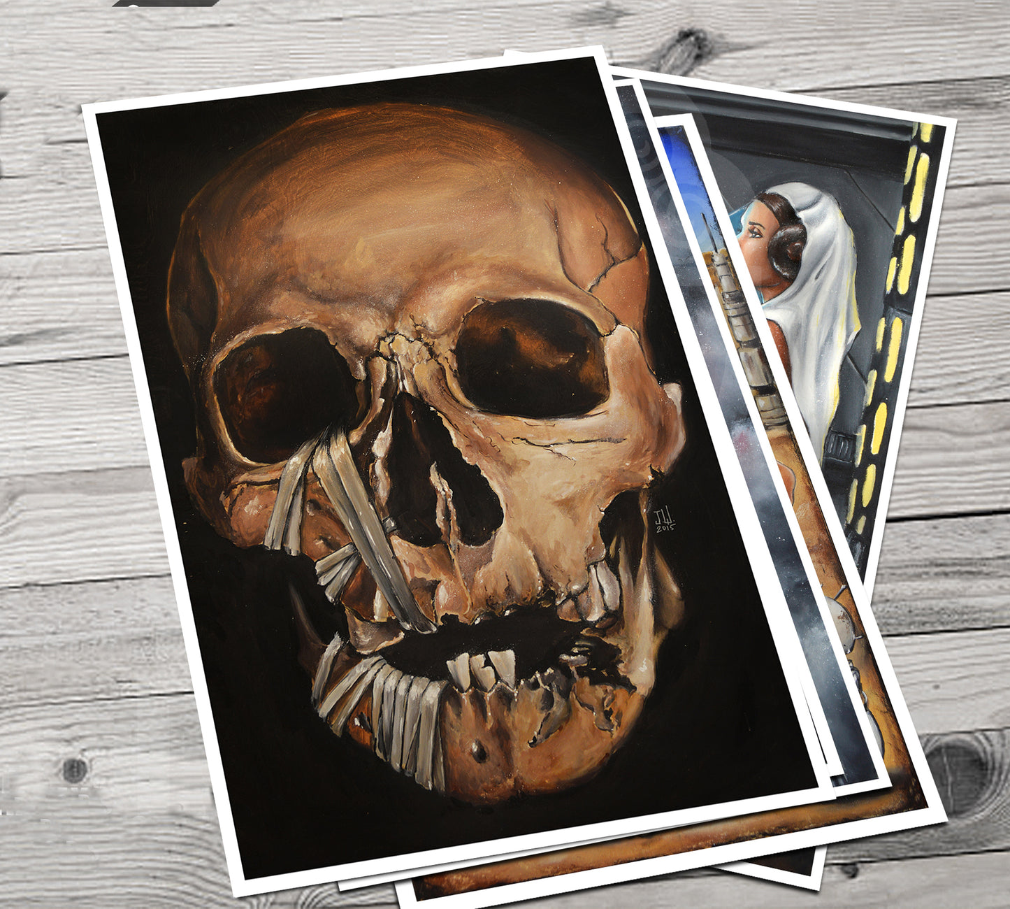 JEREMY WORST Skull 2015 Canvas print skulls zombie painting Artwork Signed large poster dark Gothic grunge creepy