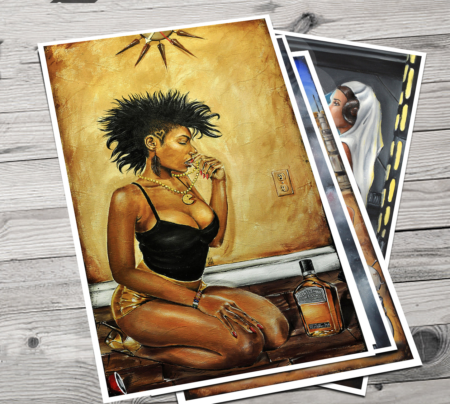 JEREMY WORST Thirsty Original Artwork Signed fineart Print nsfw jewelry canvas wall art numbian queen mother african woman sexy africa egypt